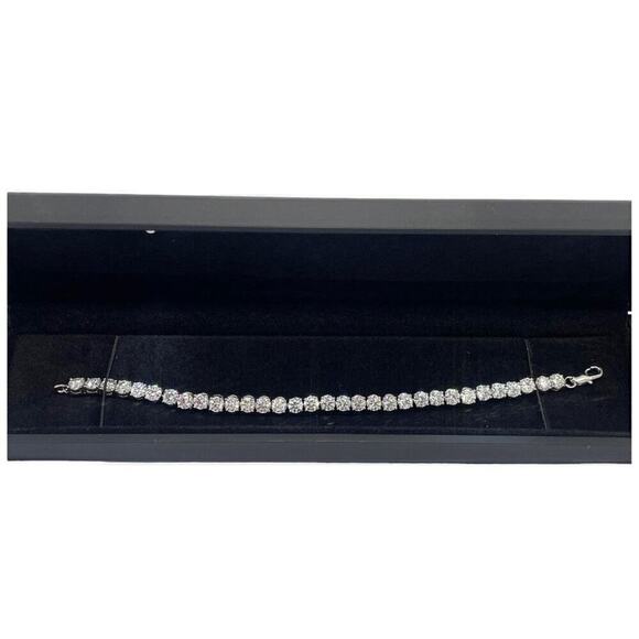 Moissanite Diamond Tennis Bracelet 3mm Adjustable 18K Brilliant Cut - Picture 7 of 11